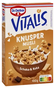 Dr. Oetker Хрупкаво мюсли плюс - бисквитки и шоколад Vitalis