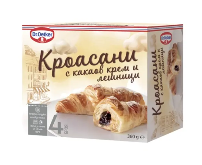 Dr. Oetker Кроасани с какаов крем и лешници