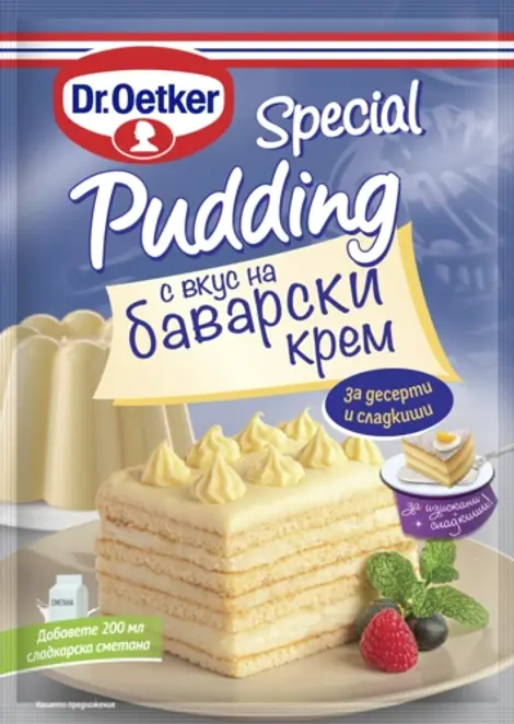 Dr. Oetker Специален пудинг с вкус баварски крем