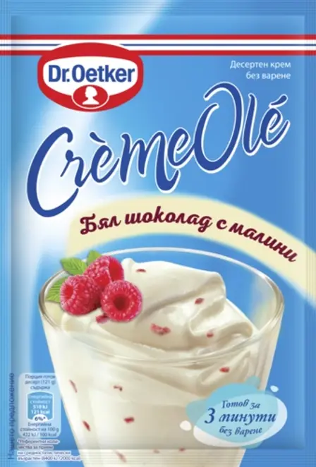 Dr. Oetker Крем Оле бял шоколад с малини