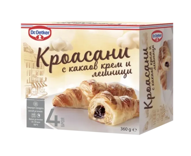 Dr. Oetker Кроасани с какаов крем и лешници