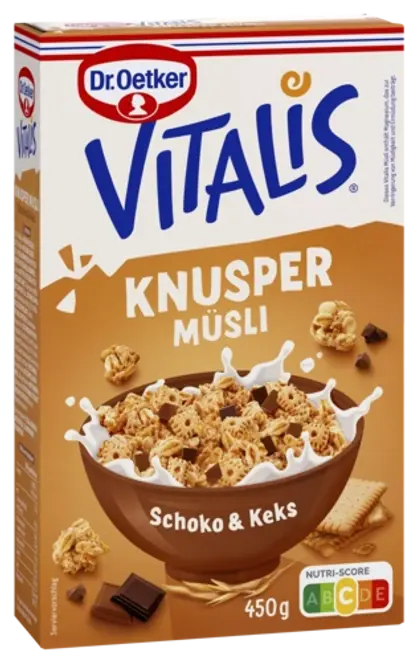 Dr. Oetker Хрупкаво мюсли плюс - бисквитки и шоколад Vitalis