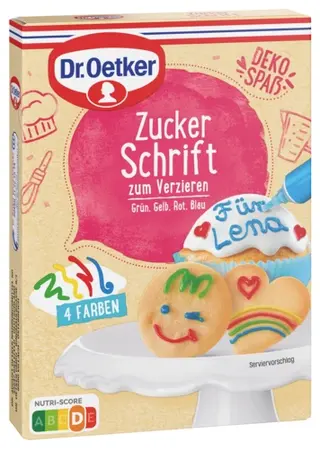 цветни захарни шрифтове Dr. Oetker