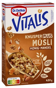 Dr. Oetker Хрупкаво мюсли плюс - мед и бадеми Vitalis