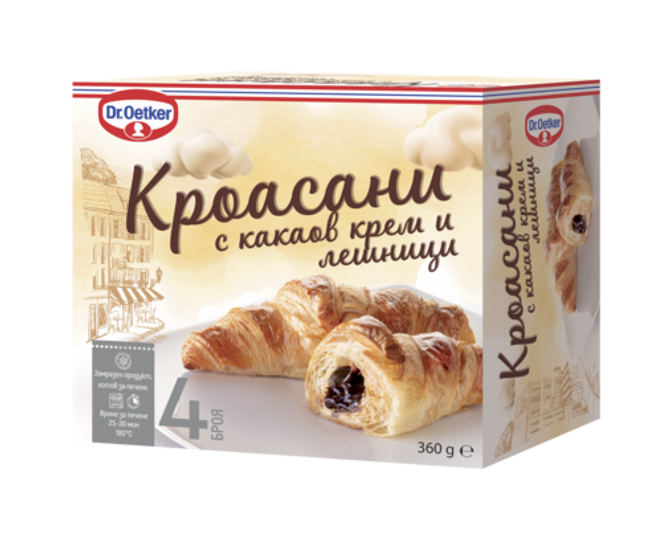 Dr. Oetker Кроасани с какаов крем и лешници