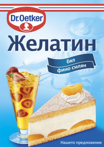 желатин Dr. Oetker + 40 мл студена вода
